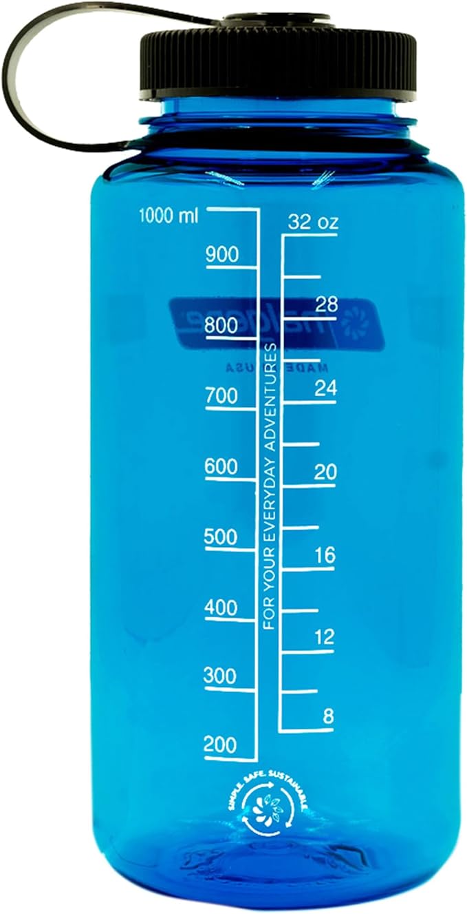 Nalgene 32 oz Wide Mouth Water Bottle | BPA-Free, Durable & Leak Proof, Lightweight Bottle for Hiking & Gym, Work & Travel