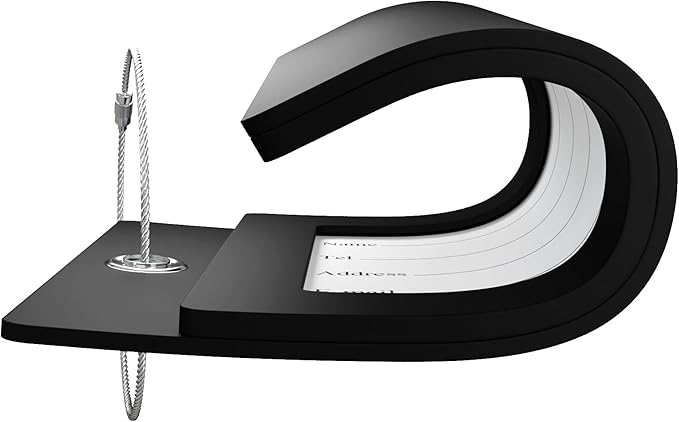 Gostwo 2 Pack Luggage Tags for Suitcases, 26 Initial Letter Travel Luggage Baggage Identification Labels ID Tag Fully Bendable Tags with Stainless Steel Loop (Black) (Letter P)
