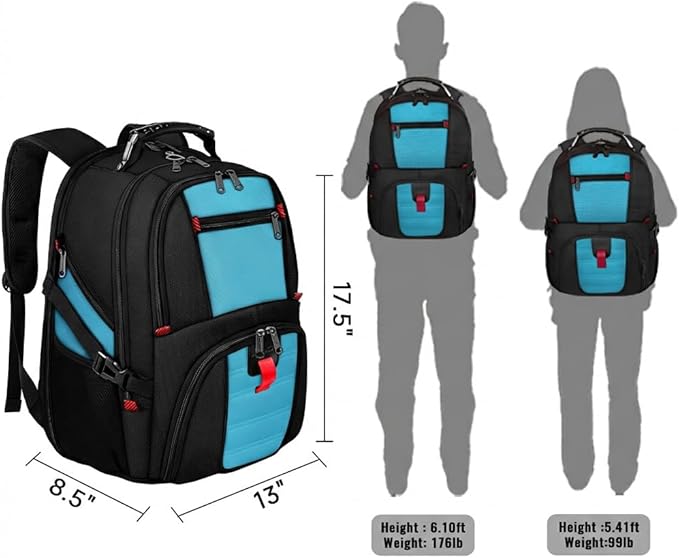 YOREPEK Large Backpack for Men, Extra Large Laptop Backpacks for Men Women, Water Resistant Travel Backpack Airline Approved Business Work Bag Fits 17 Inch Computer, Black
