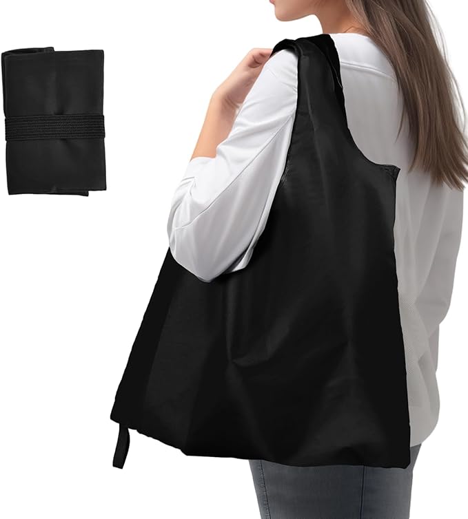 Washable Reusable Grocery Bags, Foldable Reusable Shopping Bags, Polyester Tote, Pocket Size Carrier