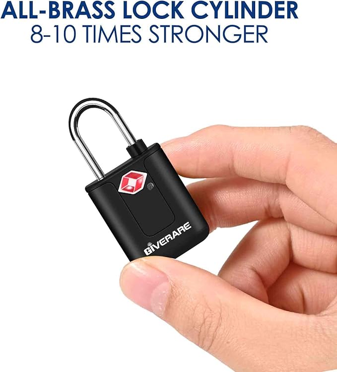 4 Pack TSA Approved Travel Luggage Locks with Keys, Keyed Suitcase Padlock, Zipper Small Locks, TSA Accepted Compatible Padlocks for Suitcase, Backpack, Gym Locker, Jewelry Box, Anti Theft-Black