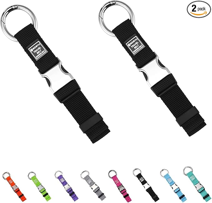 2PCS Heavy Duty Add a Bag Luggage Straps Jacket Gripper,Carry-on Luggage Belt Baggage Suitcase Straps Belts Travel Accessories (Black+2Pack)