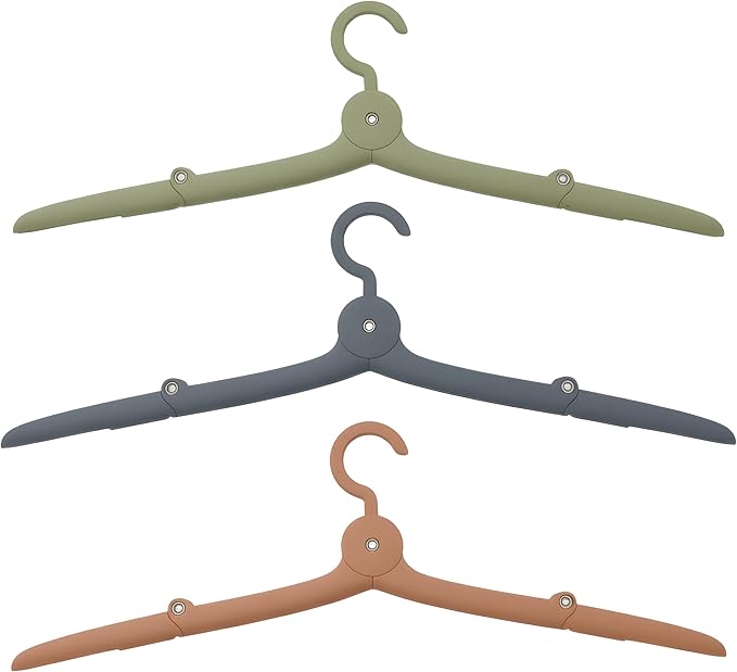 Foldable Travel Hangers for Cruise, Portable Clothes Hangers, Cruise Accessories Must Haves & Essentials for Women, Lightweight Collapsible Drying Rack for Hotel (3-Pack, Multicolor)