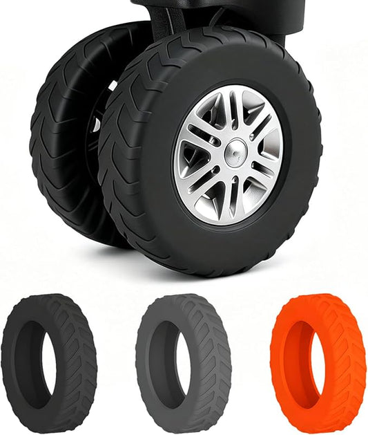 Luggage Wheel Covers for 8 Spinner Wheels – Silicone Protector Set, Anti-Drop & Silent Rolling, Fits 2.1"-2.4" Wheels, Black 10pcs for Carry-On Suitcases & Travel Luggage