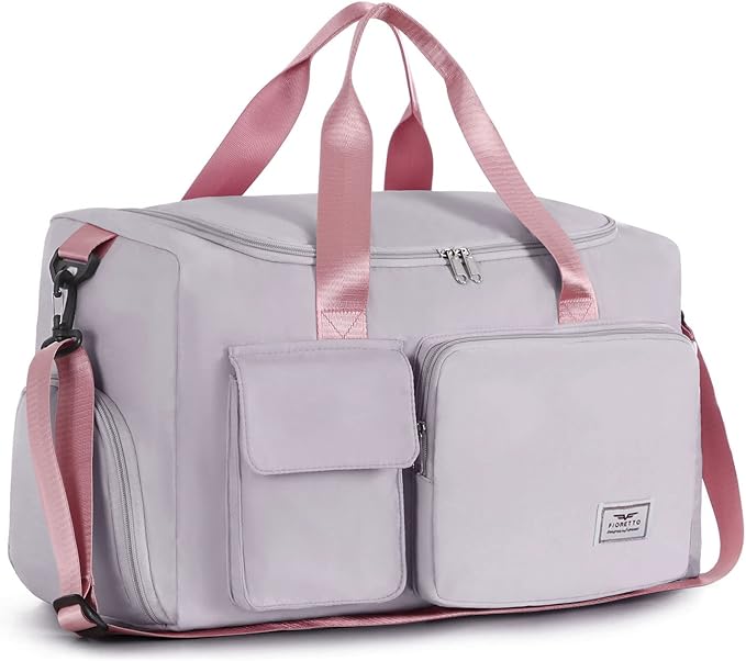 FIORETTO Women's Gym Duffle Bag with Shoes Compartment, 30L Capacity, Ideal for Travel, Gym, Sports, Duffel, Weekender