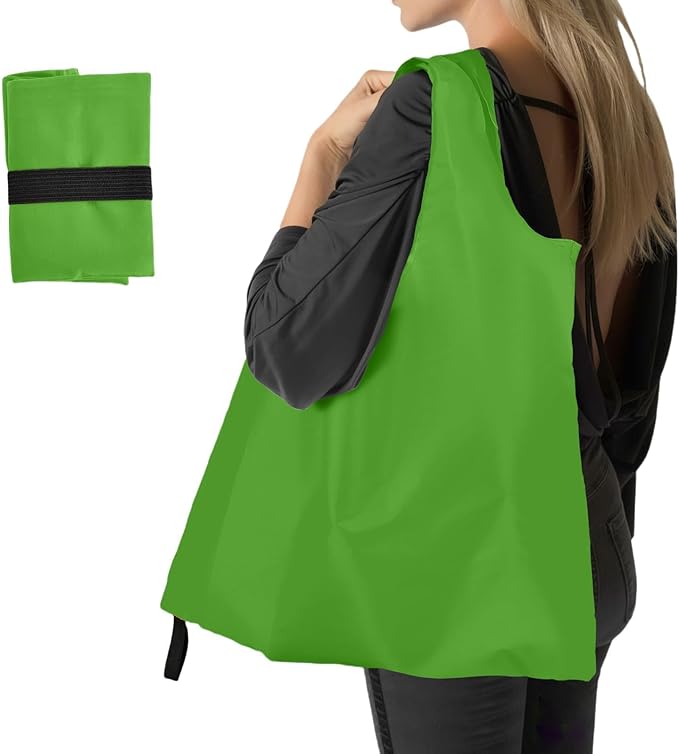Washable Reusable Grocery Bags, Foldable Reusable Shopping Bags, Polyester Tote, Pocket Size Carrier
