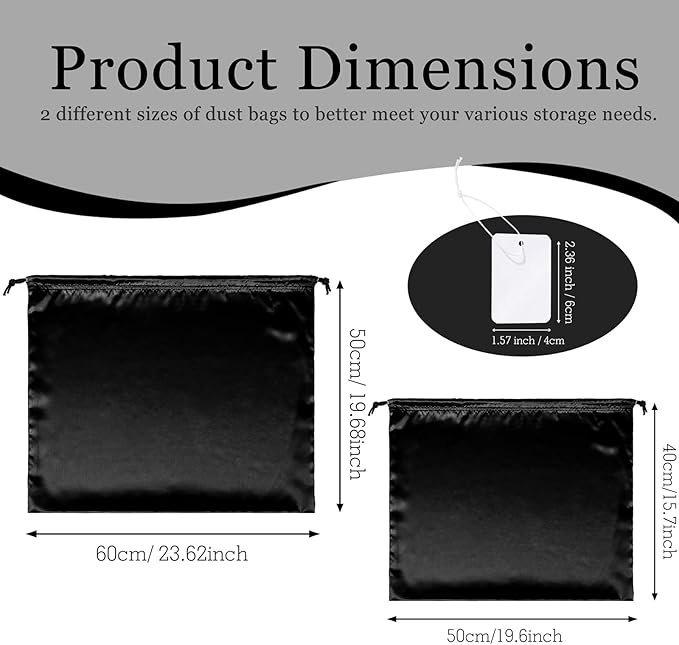 P Pothuiny 2 Pcs Satin Dust Bags for Handbags