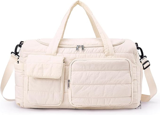 Small Gym Bag for Women, Travel Duffle Bag Carry On Weekender Bag with Shoe Compartment