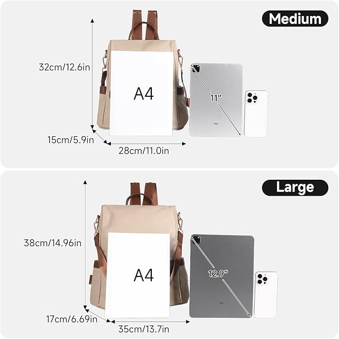 CHERUTY Women Backpack Purse PU Leather Anti-theft Casual Shoulder Bag Fashion Ladies Satchel Bags