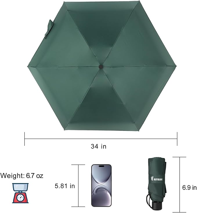 GAOYAING Compact Travel Umbrella with Case Sun&Rain Lightweight Small and Compact Suit for Pocket