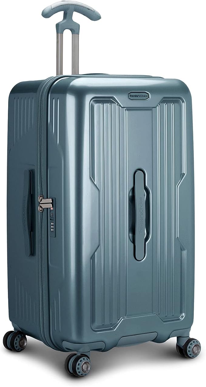Traveler's Choice Ultimax II Polycarbonate Hardside Luggage with Spinner Wheels, Teal, 28-Inch Medium Trunk