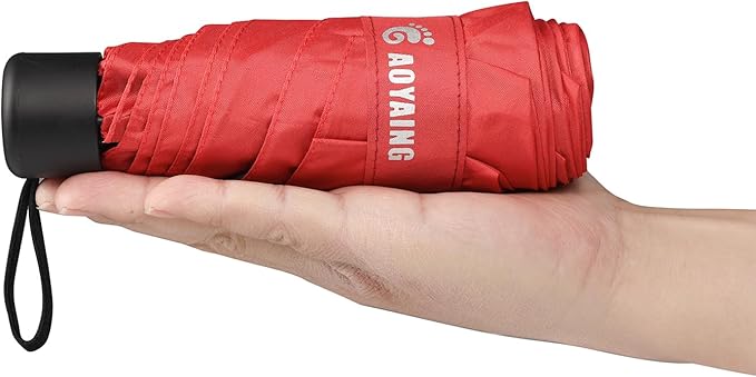 GAOYAING Compact Travel Umbrella with Case Sun&Rain Lightweight Small and Compact Suit for Pocket