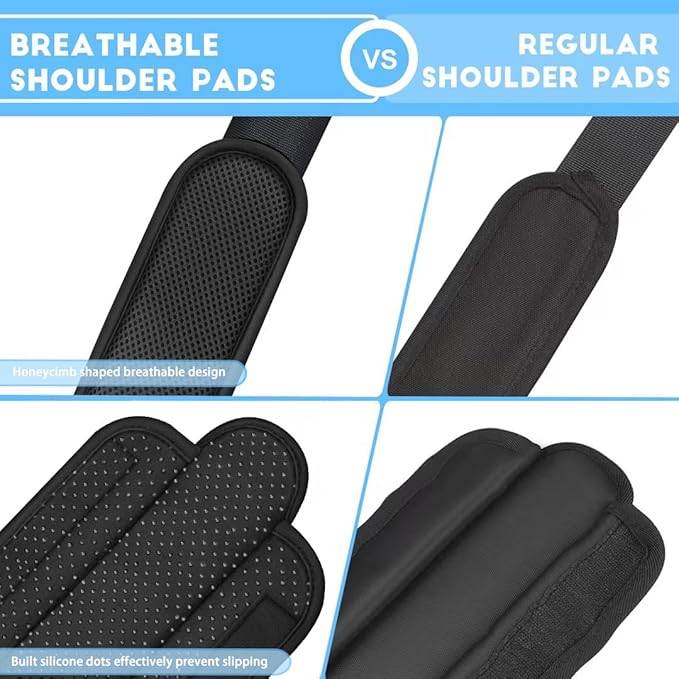 ZINZ 2-Pack Universal Shoulder Pad with Ultra thick Cushion for Bag Luggage Bag Crossbody, Plus Long & Anti-Slip & Breathable,Drak Gray-2Pack