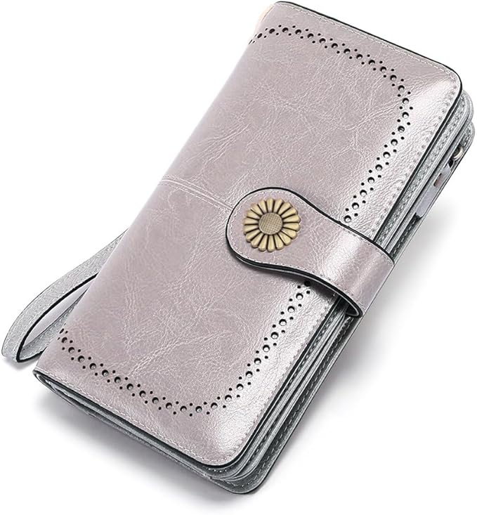 SENDEFN Wallets for Women Leather Credit Card Holder with RFID Blocking Large Capacity Wristlet | with RFID Blocking, Large Capacity, Wristlet, with RFID Blocking, Large Capacity, Wristlet