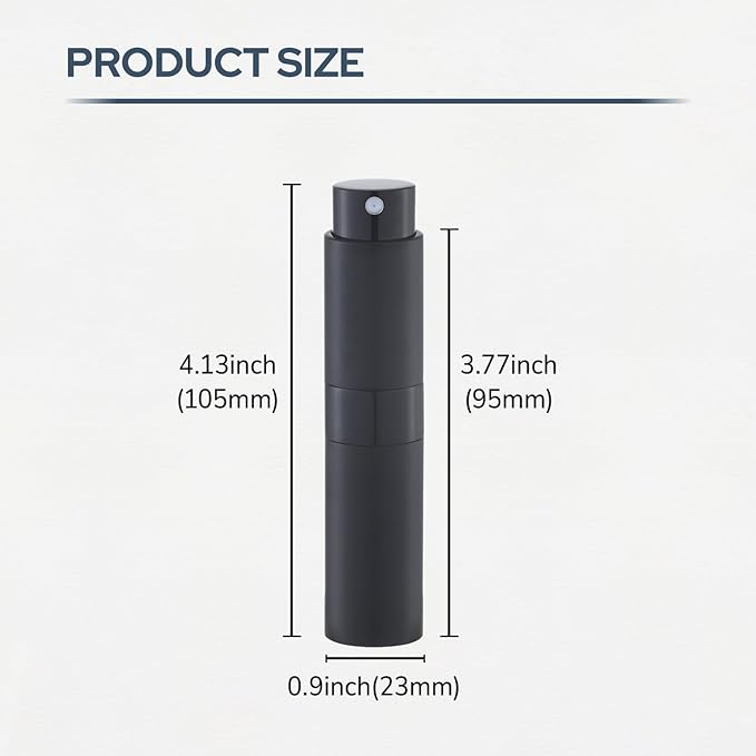 Perfume Atomizer Travel Bottle Refillable: Cologne Sprayer Portable for Men - Mini Spray Empty for Refill - 8ml Small Size Grey