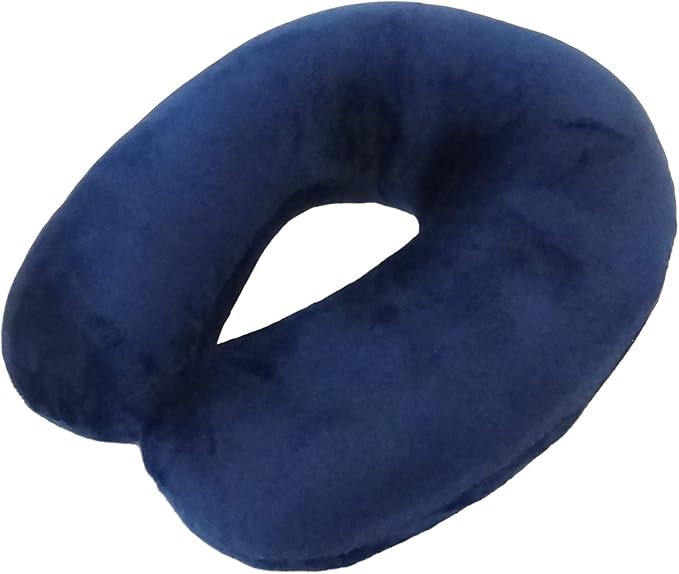 Adult Cozy Soft Microfiber Neck Pillow for Travel – Compact, Machine Washable - Perfect for Airplane, Car, or Home Use - Filled and Finished in The USA – Navy