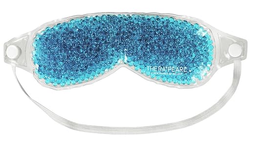 TheraPearl Eye Mask, Flexible Gel Beads for Hot Cold Therapy, Non Toxic Compress for Puffy Eyes, Blue, Reusable
