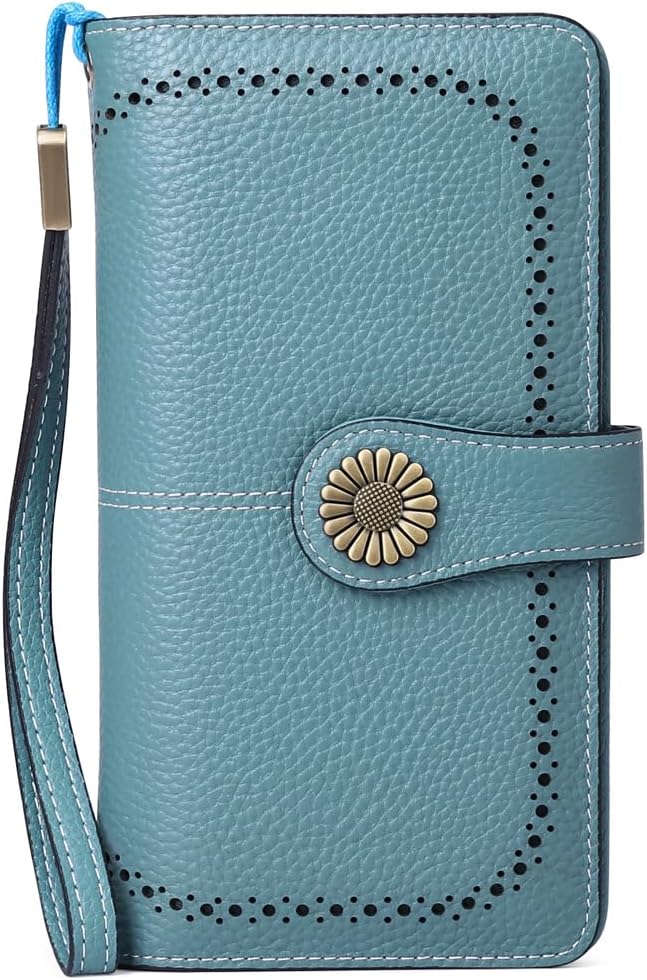 SENDEFN Wallets for Women Leather Credit Card Holder with RFID Blocking Large Capacity Wristlet | with RFID Blocking, Large Capacity, Wristlet, with RFID Blocking, Large Capacity, Wristlet