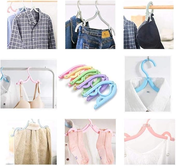 20 PCS Travel Hangers with 12 Pcs Clips - Cruise Ship Essentials Portable Folding Clothes Hangers Travel Essentials Foldable Clothes Drying Rack for Travel