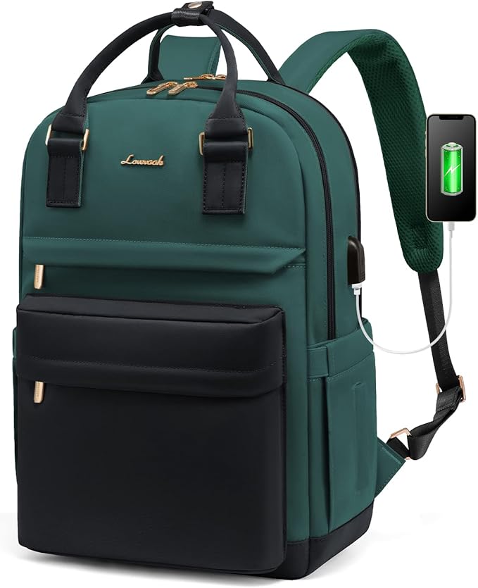 LOVEVOOK Laptop Backpack for Women 15.6 Inch Laptop Bag with USB Port, Fashion Waterproof Backpacks Teacher Nurse Stylish Travel Bags Vintage Daypacks for College Work