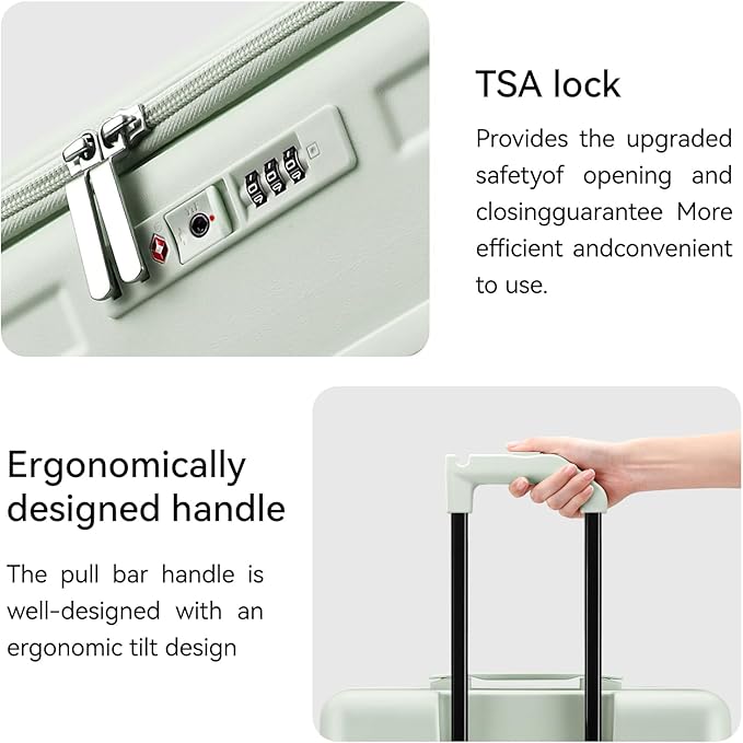 ROAMING Grace Expandable Carry On Luggage Airline Approved, 20 Inch Hardside Carry On Suitcase with Wheels, Travel Harshell Spinner Small Luggage with Tsa Lock, Jade cyan, 20-Inch Carry-On