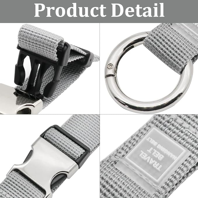 Add-A-Bag Luggage Strap Jacket Gripper, Luggage Straps Baggage Suitcase Belts Travel Accessories - Make Your Hands Free, Easy to Carry Your Extra Bags, Grey