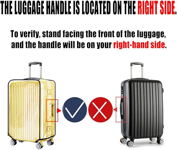 20 Inch Clear PVC Luggage Cover, 0.2mm Thick Lightweight Waterproof, Dustproof, Anti-Scratch Suitcase Cover, Luggage Covers for Suitcase TSA Approved, Fits 19"-20" Wheeled Luggage