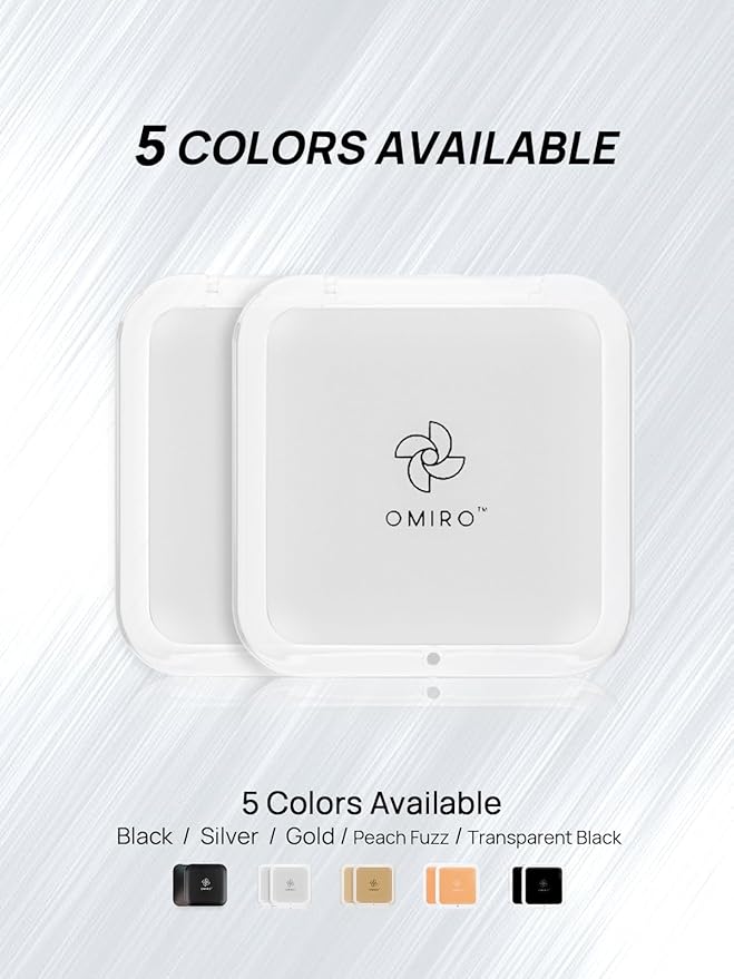 OMIRO Folding Compact Mirror, 1X/15X Magnification 3½” Pocket Size Square Hand Mirror for Travel Makeup (Silver)