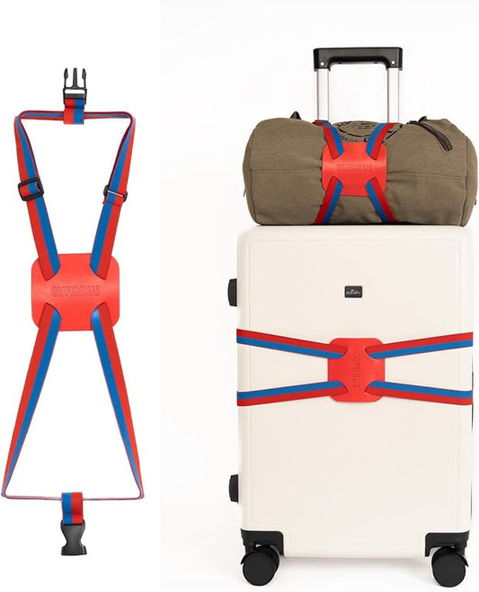 Bag Bungee, Luggage Straps Suitcase Adjustable Belt - Lightweight and Durable Travel Bag Accessories (Blue/Red 1pcs)