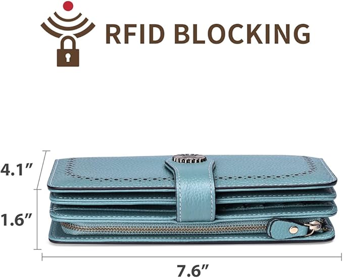SENDEFN Wallets for Women Leather Credit Card Holder with RFID Blocking Large Capacity Wristlet | with RFID Blocking, Large Capacity, Wristlet, with RFID Blocking, Large Capacity, Wristlet
