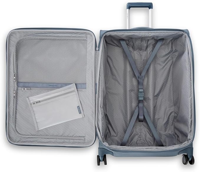 Samsonite UpLIFT Lightweight Large Checked Softside 3-Piece Luggage Set with Spinner Wheels - Expandable - Airline-Approved, Polyester Soft Suitcase for Ultra Light Travel - Elemental Blue