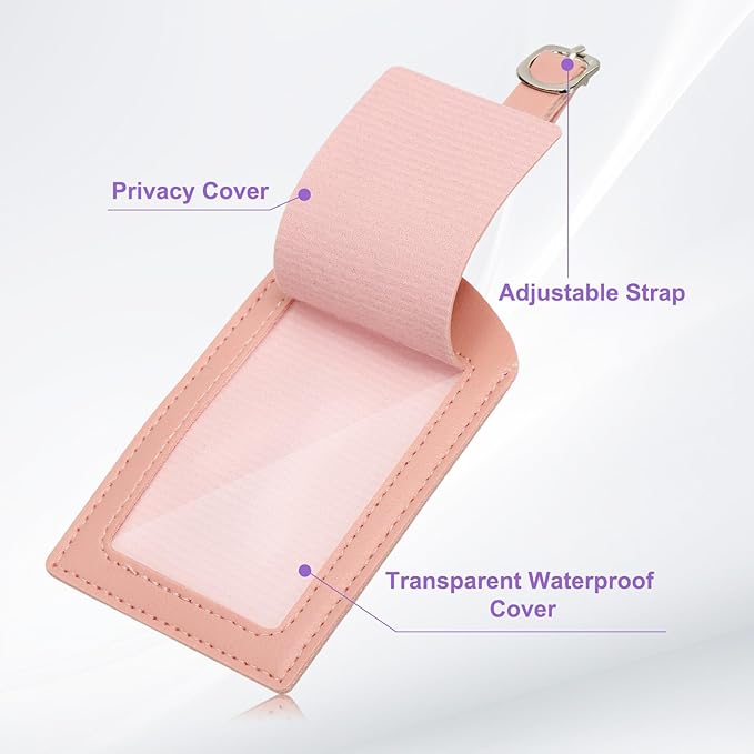 PATIKIL Passport Holder for Travel, Initial Passport Cover and Luggage Tag Set with Alphabet Chenille Letter Patch Travel Wallet Bag Suitcase Identifier for Women Family Travel Pink E