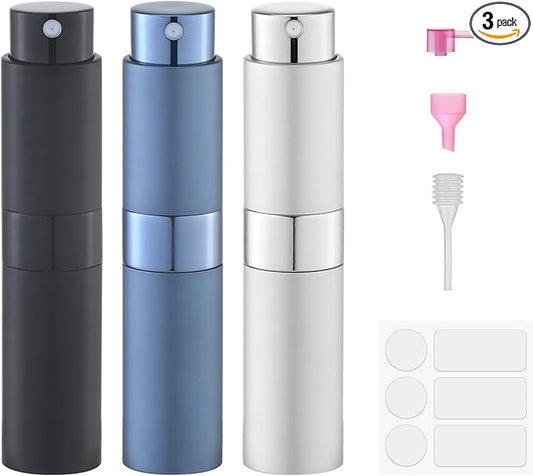 Perfume Atomizer Travel Bottle Refillable: Cologne Sprayer Portable for Men - Mini Spray Empty for Refill - 8ml Small Size Blue
