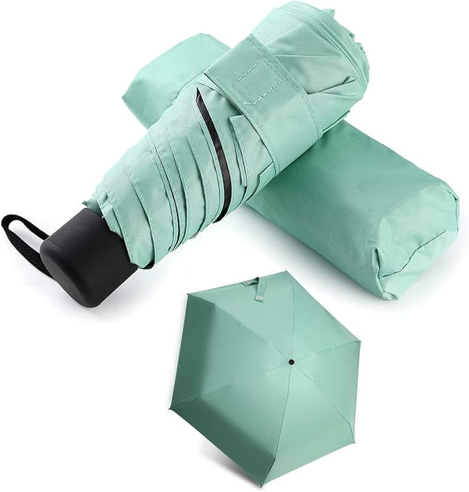 GAOYAING Small Mini Umbrella with Case Light Compact Design Perfect for Travel Lightweight Portable Parasol Outdoor Sun&Rain Umbrellas 34 Inches