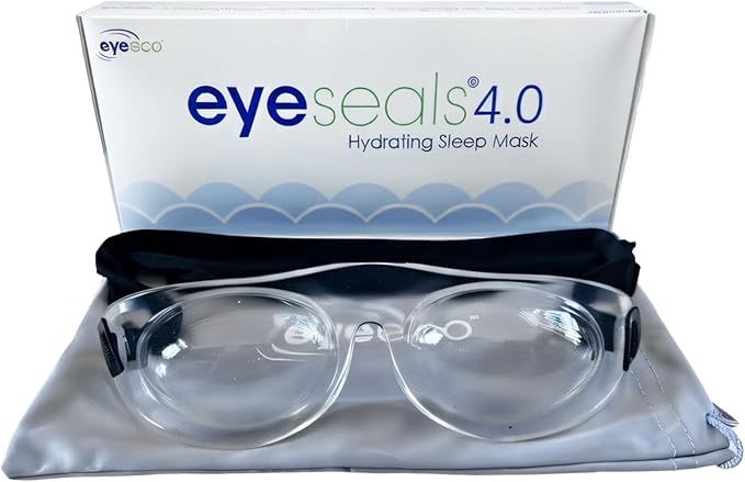 Eyeseals 4.0 Sleep Mask – Clear – Moisturizing Eye Masks for Sleep Keep Dry Air Out – Latex-Free Eye Mask Great for CPAP Users