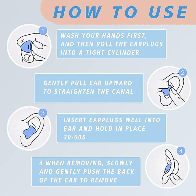 EXGOX 14 Pairs Silicone Ear Plugs for Sleeping Noise Cancelling Reusable Moldable Wax Earplugs for Swimming, Work, Airplane, SNR27dB(Blue, Orange)