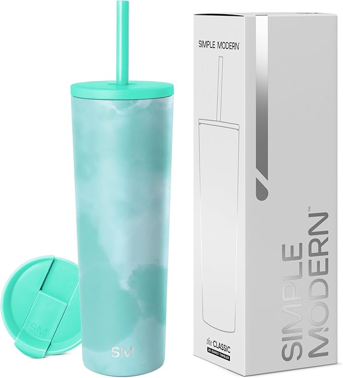Simple Modern Classic Tumbler with Straw Lid | Insulated Iced Coffee Cup Reusable Stainless Steel Water Bottle Travel Mug | Gifts for Women Men Her Him | 28oz | Ocean Tide