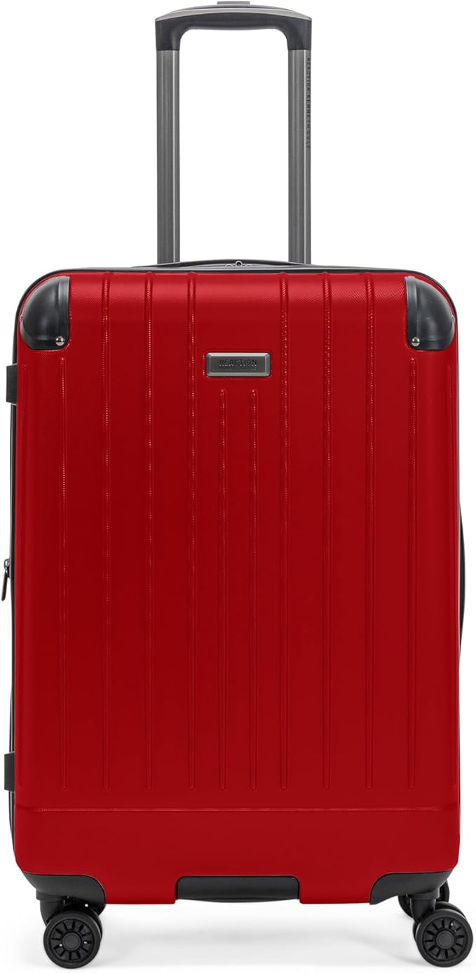 Flying Axis Collection Lightweight Hardside Expandable 8-Wheel Spinner Luggage, Cherry Red, 24-Inch Checked