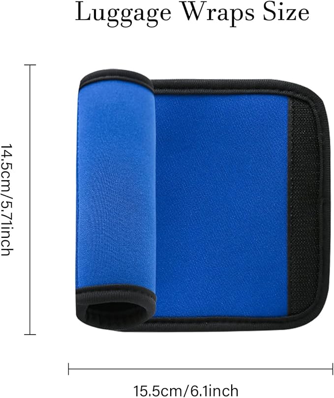 2 Pack Luggage Handle Wraps for Luggage Suitcase Travel Bags (Blue)