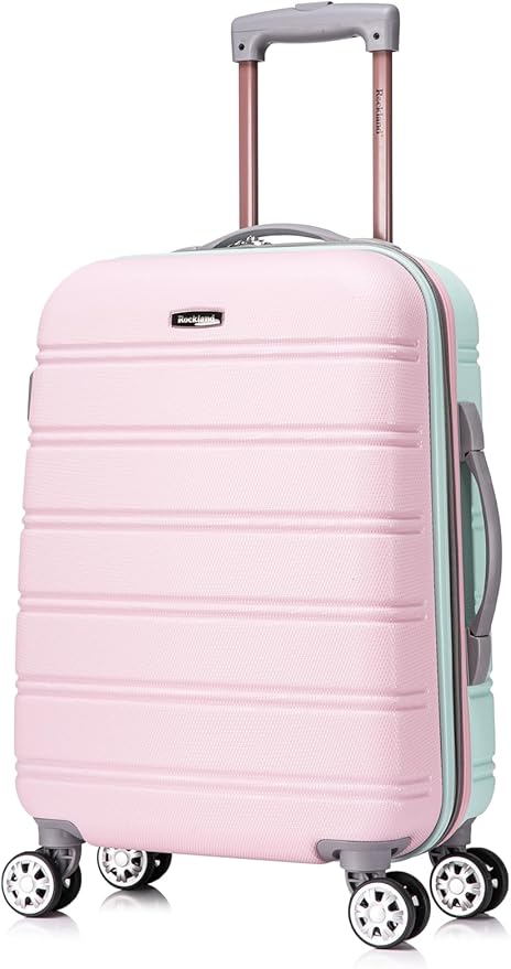 Rockland Melbourne Hardside Expandable Spinner Wheel Luggage Set, Mint, Carry-On 20-Inch and Tote 14-Inch