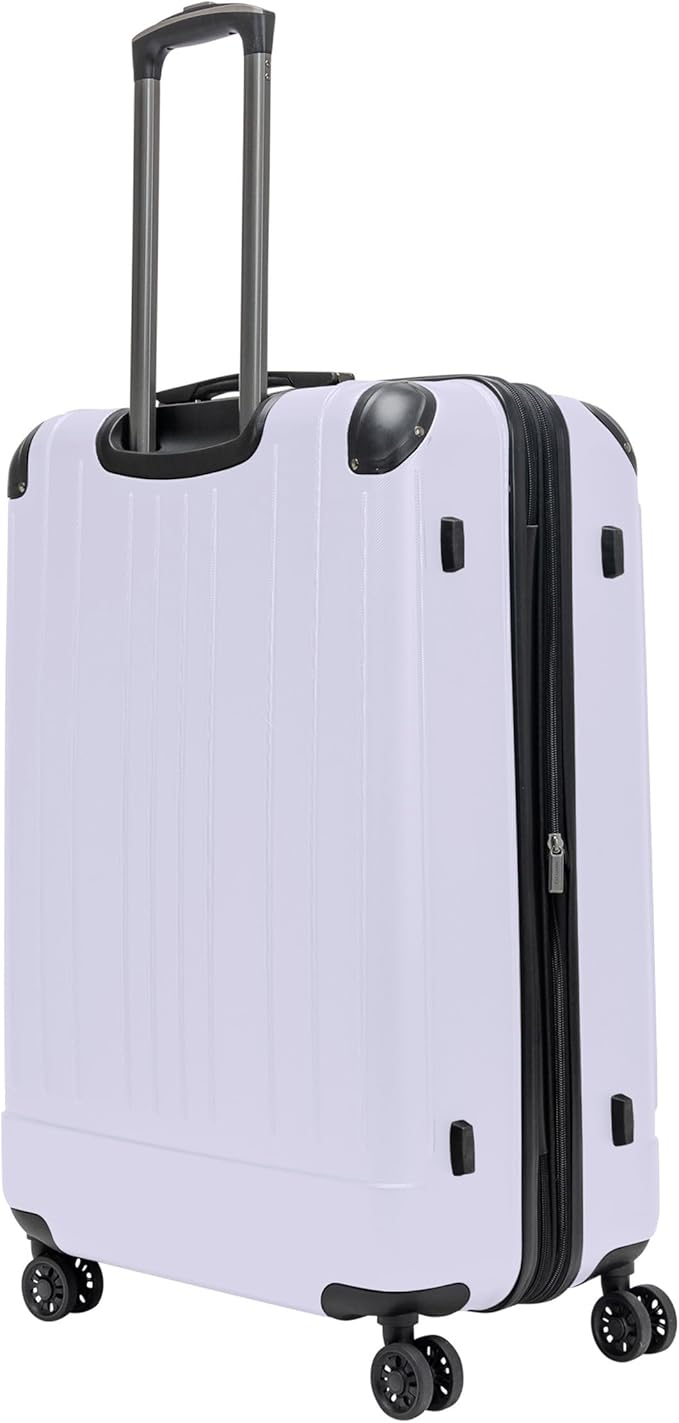 Flying Axis Collection Lightweight Hardside Expandable 8-Wheel Spinner Luggage, Lavender, 28-Inch Checked