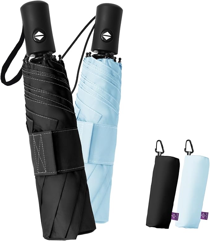 Compact Travel Windproof Umbrella, 43" Auto open/close Folding Quick Dry Umbrellas for Rain, Lightweight Portable Small for Backpack Car, Thoughtful Gift for Women Men Kids, TSA Approved
