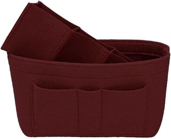 ZTUJO Purse Organizer Insert, Felt Bag Organizer For Handbag Purse Organizer,13 Colors, 6 Size (Medium, Wine Red)