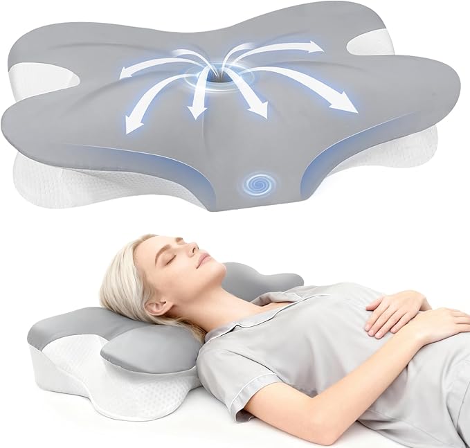 Cervical Neck Pillow for Neck Pain Relief and Sleeping, Ergonomic Contour Memory Foam Pillow with Breathable Pillowcase, Neck Support Pillow for Side, Back, Stomach Sleepers