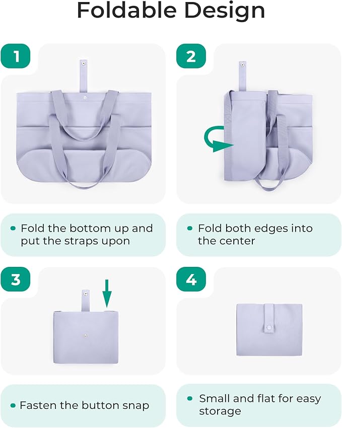 BAGSMART Tote Bag for Women, Foldable Tote Bag With Zipper Travel Large Shoulder Bag Handbag for Work