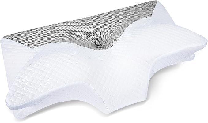 HOMCA Cervical Pillow Memory Foam Pillows - Contour Memory Foam Pillow for Neck Pain Relief, Orthopedic Neck Bed Pillow for Side Sleepers Back and Stomach