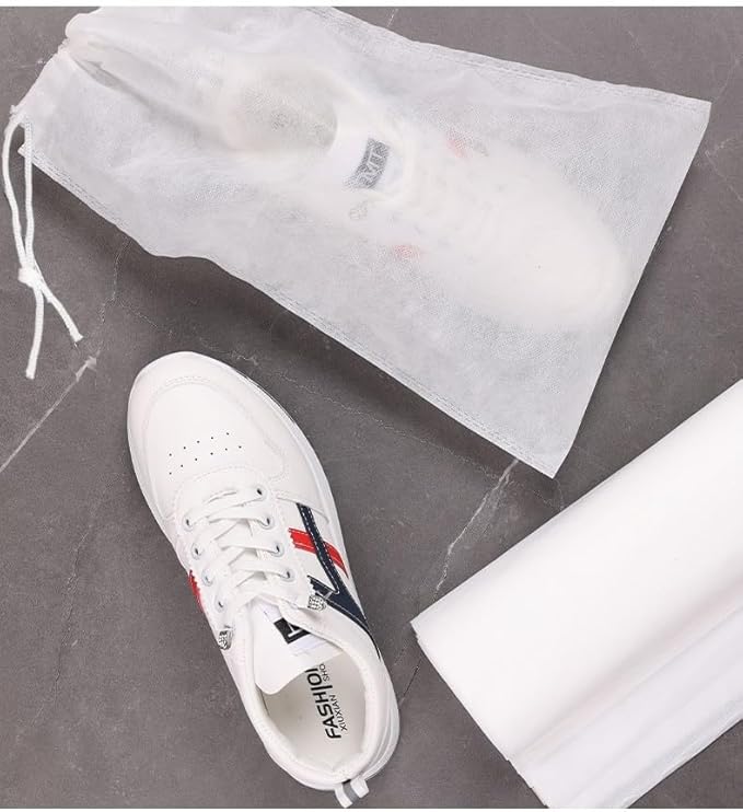 30 eco-friendly travel shoe bag storage bags, non-woven breathable dust-proof bag with rope, suitable for storing shoes and bags, isolate dust and keep shoes and bags clean and tidy. (9.8inX13.77in)
