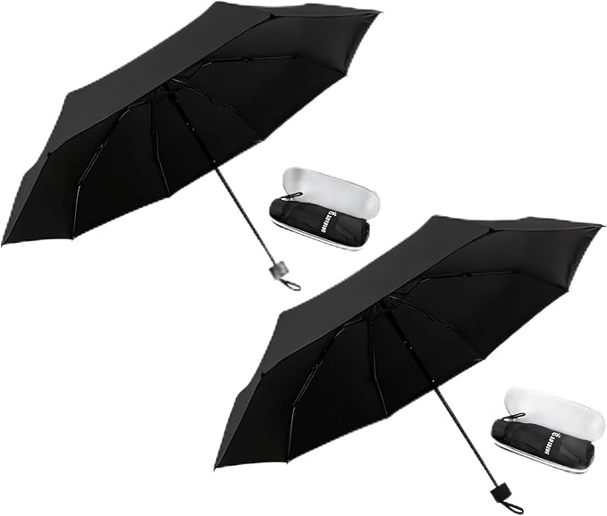GAOYAING Small Mini Umbrella with Case Light Compact Design Perfect for Travel Lightweight Portable Parasol Outdoor Sun&Rain Umbrellas 34 Inches