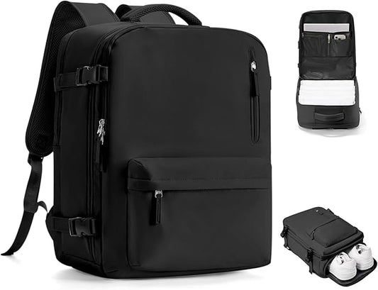 VGCUB Travel Backpack for Women Men for Spirit Airlines Personal Item Bag 18x14x8 Inches Laptop College Waterproof Carry on Flight Approved Work Backpack Mochila de Viaje,Large Black