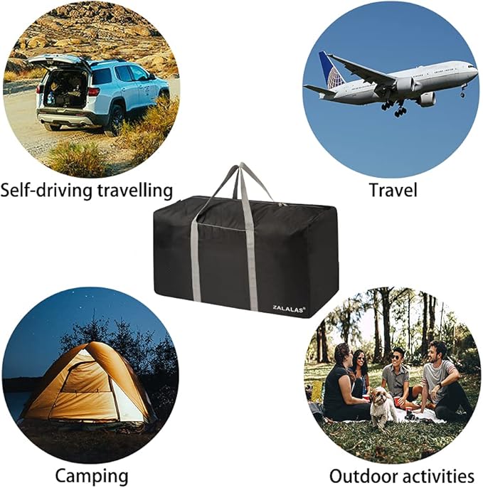 Travel Duffle Bag,96L Extra Large Duffel Bag Lightweight,Waterproof Duffle Bag for Men Women,Black